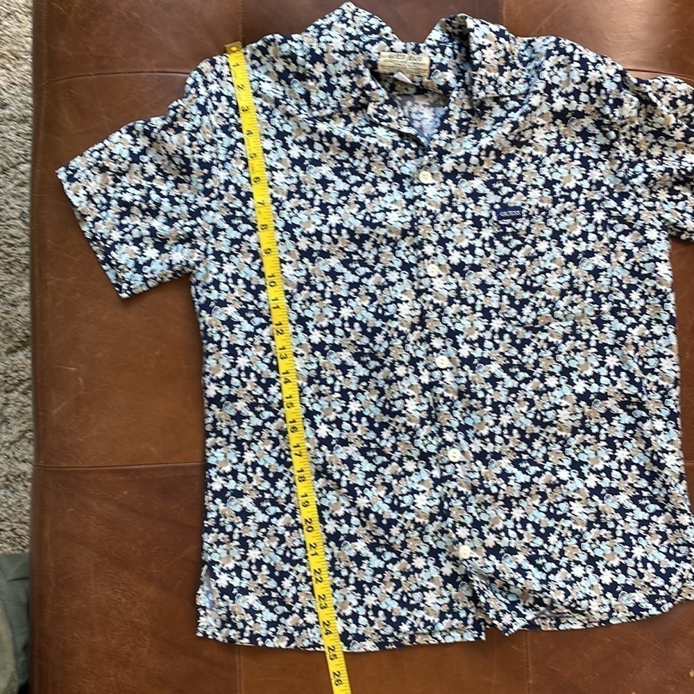 Vintage Guess blue floral button down top SZ S/M - Picture 6 of 9